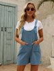 Women's Casual Summer Cotton Linen Rompers Overalls Jumpsuit Shorts