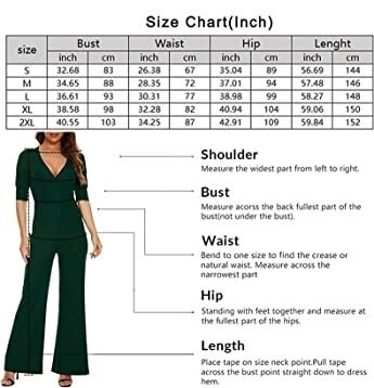 Women's Summer Elegant Jumpsuit Wrap Top High Waist Wide Leg Long Pants Romper Jumpsuits